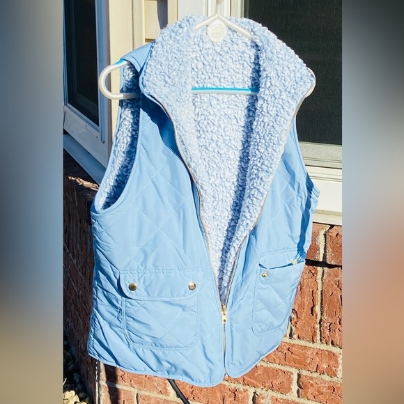 💙SkyBlueVest🦋Sz-(M) LoveTree Reversible Vest w/4 Pockets Both Sides-Runs Small⚠️ - Picture 8 of 16